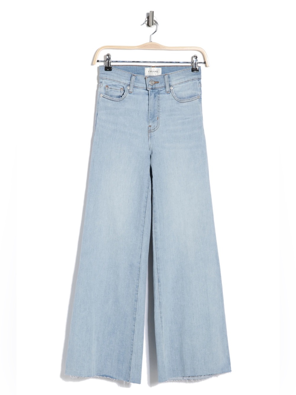 Frame Palazzo Crop Cutoff Jeans in Temper Raw After color - Picture 3 of 7